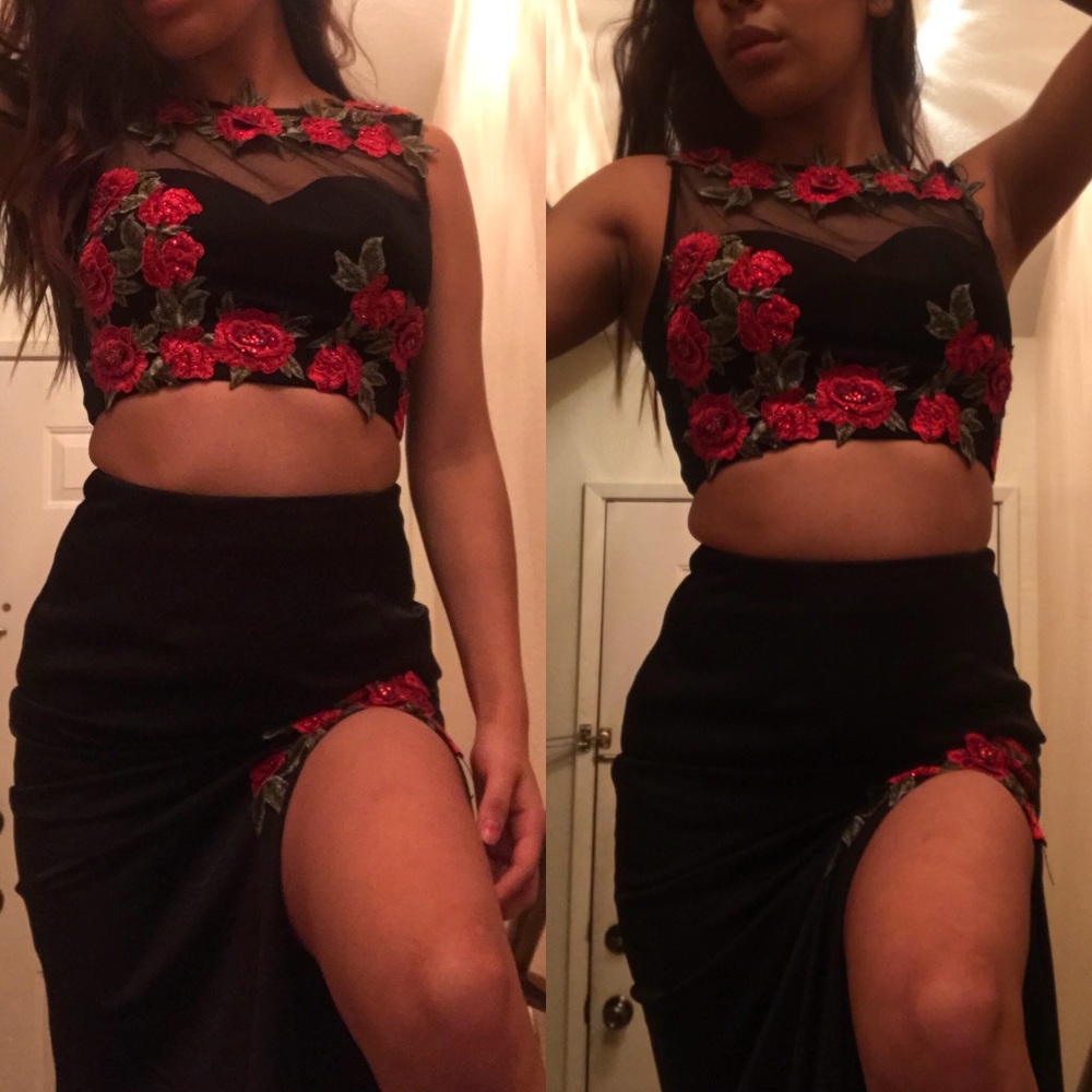 Rose two piece prom dress